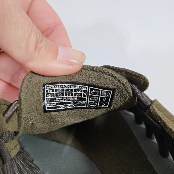 KEEN Womens Green Uneek Dark Olive Leather Sandals - Picture 7 of 7